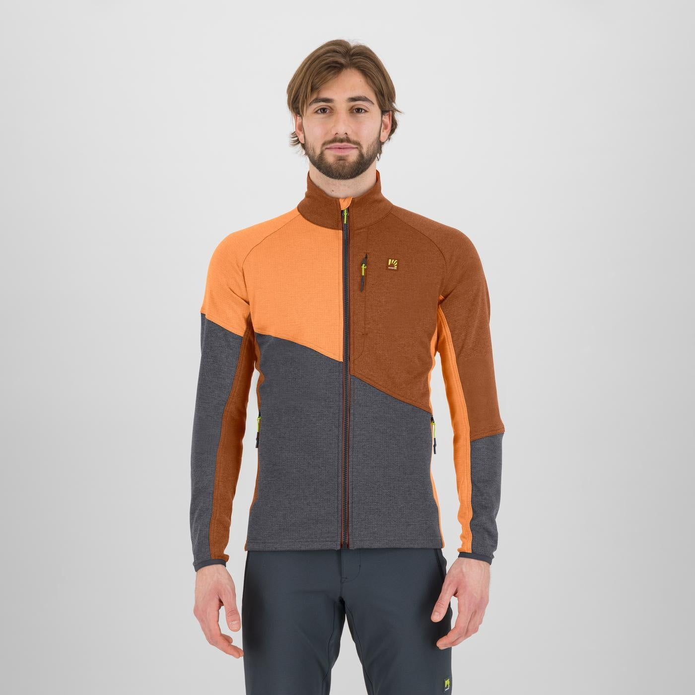 FEDERA FULL-ZIP FLEECE WOOD.GREY/MAHOGANY/VIBR.ORANG | 2531023-022 2026
