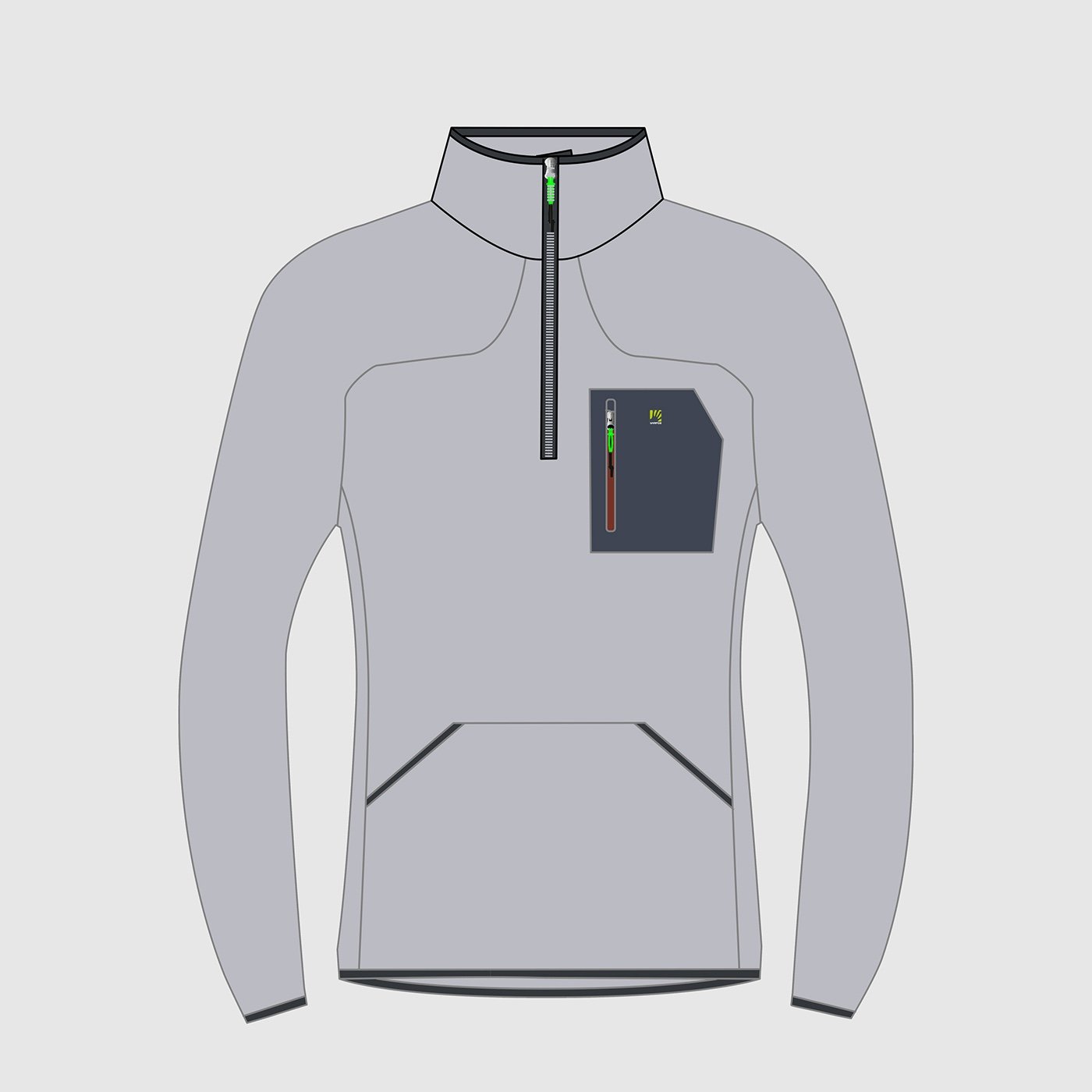 ROCCHETT MICRO CHIP/WOODL.GRAY HALF-ZIP FLEECE | 2531098-021 2026