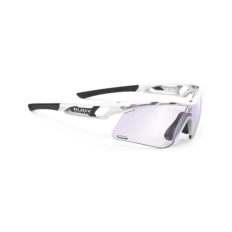 Tralyx+ Slim Couleur : Tralyx Plus Slim Golf White Gloss Frame with ImpactX Photochromic 2 Laser Purple Lenses