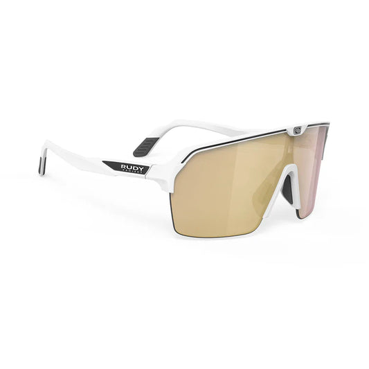 Spinshield Air Eyewear Matte White Frame with Multi-Coated Gold Lenses 2026
