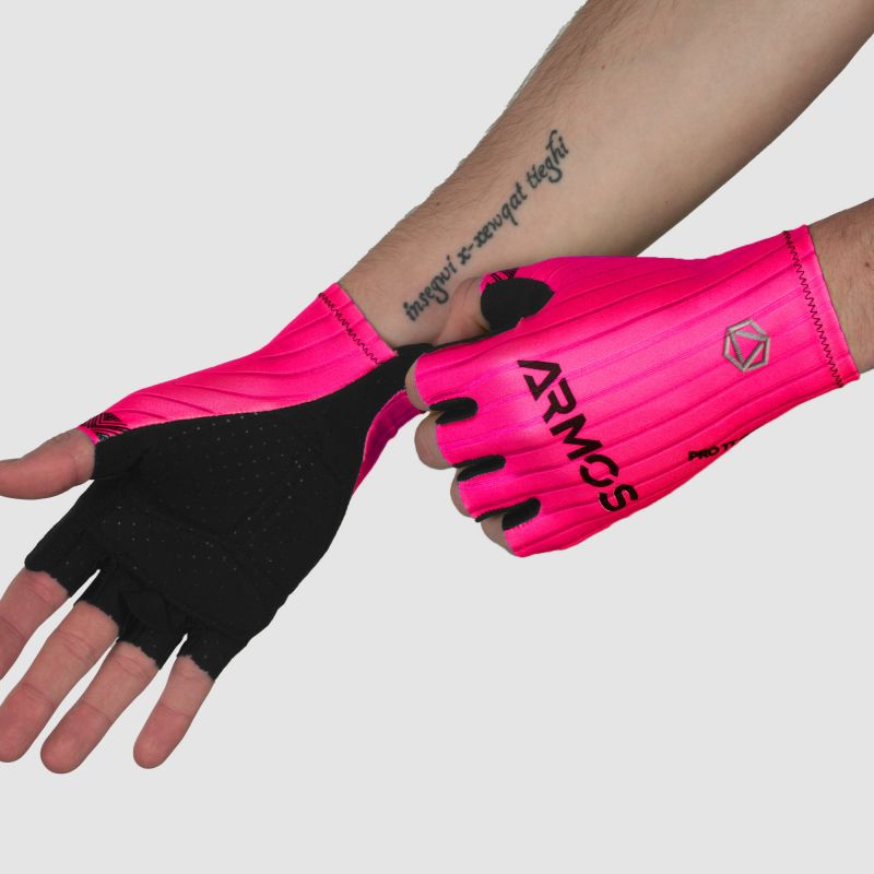 ARMOS PRO AERO CHRONO FLUO PINK SHORT GLOVES 3662
