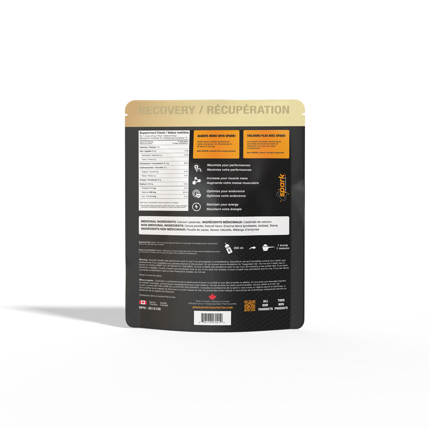 SPARK RECOVERY PROTEIN VANILLA