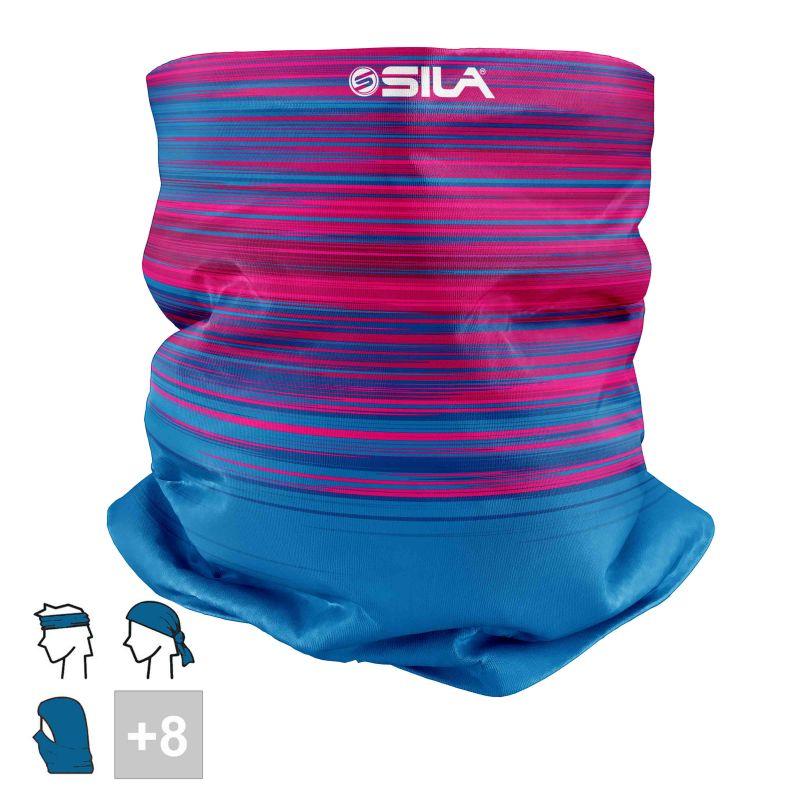 BANDANA TOUR DE COU MULTIFONCTION SILA - RACER ROSE / BLEU 1885 A-BANDANA SILA SPORT