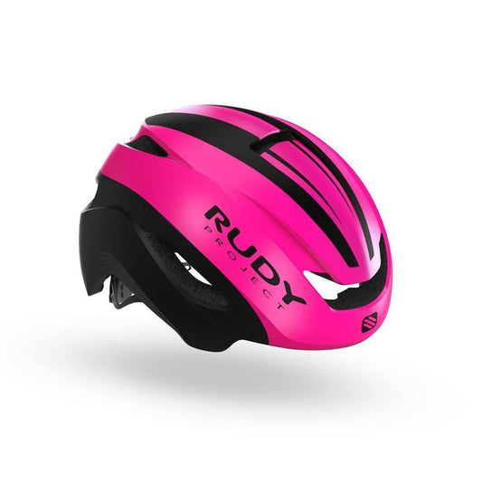 CASQUES VOLANTIS HL 75 00 US | 185 VOLANTIS ROSE FLUO-NOIR MAT E-CASQUES RUDY PROJECT