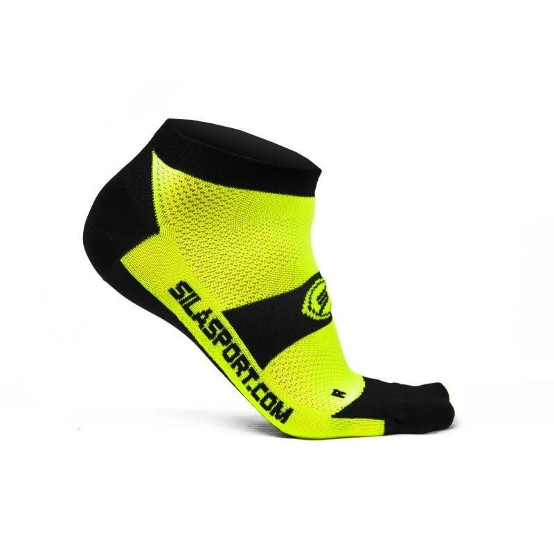 CHAUSETTES SOCQUETTES TECHNICS SILA - JAUNE FLUO / NOIR 1181 A-SOCQUETTES SILA SPORT