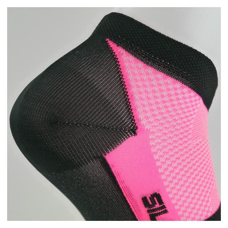 CHAUSETTES SOCQUETTES TECHNICS SILA - ROSE FLUO / NOIR 1184 A-SOCQUETTES SILA SPORT