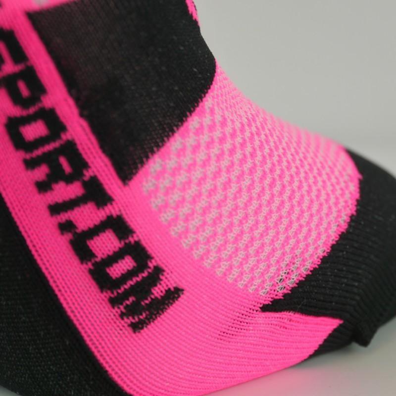 CHAUSETTES SOCQUETTES TECHNICS SILA - ROSE FLUO / NOIR 1184 A-SOCQUETTES SILA SPORT