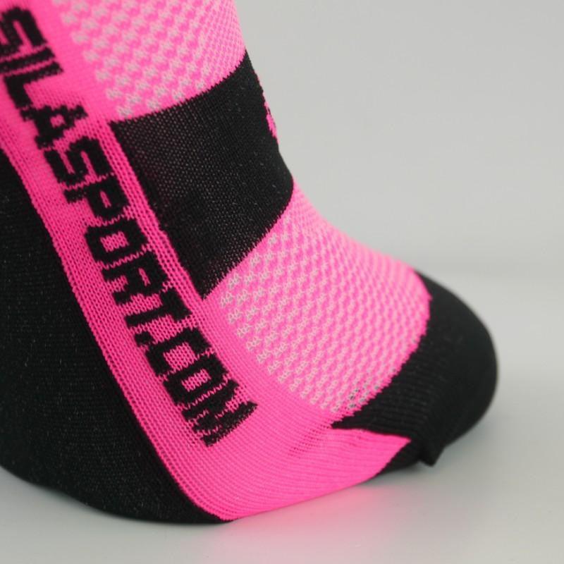 CHAUSETTES SOCQUETTES TECHNICS SILA - ROSE FLUO / NOIR 1184 A-SOCQUETTES SILA SPORT