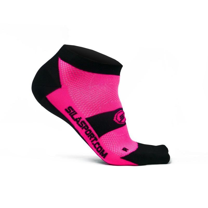 CHAUSETTES SOCQUETTES TECHNICS SILA - ROSE FLUO / NOIR 1184 A-SOCQUETTES SILA SPORT