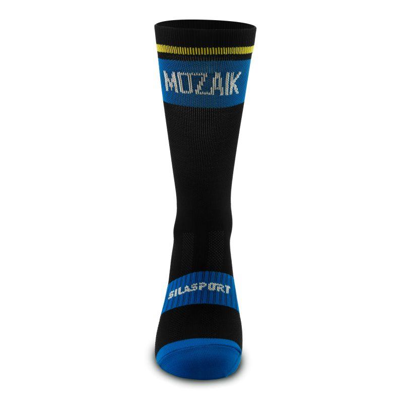 CHAUSSETTES CYCLISME SILASPORT MOZAIK STYLE BLEU - MI-HAUTES A-CHAUSETTES SILA SPORTS