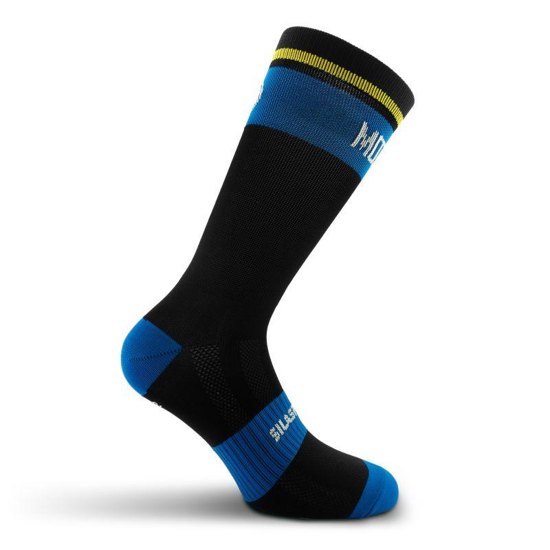 CHAUSSETTES CYCLISME SILASPORT MOZAIK STYLE BLEU - MI-HAUTES A-CHAUSETTES SILA SPORTS 35/38 BLEU