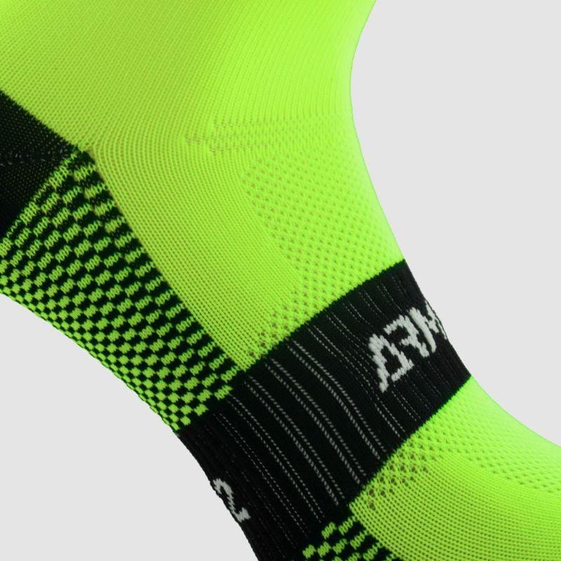 CHAUSSETTES RUNNING ARMOS TALISMAN JAUNE FLUO - COURTES A-CHAUSETTES SILA SPORTS