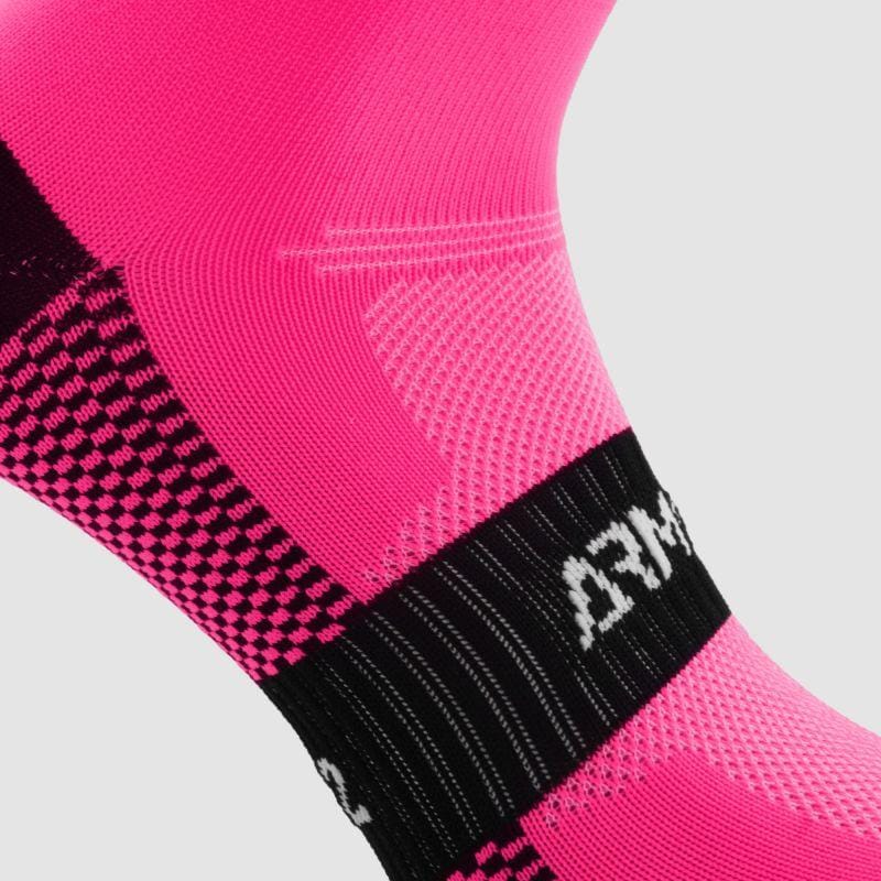 CHAUSSETTES RUNNING ARMOS TALISMAN ROSE FLUO - COURTES A-CHAUSETTES SILA SPORTS