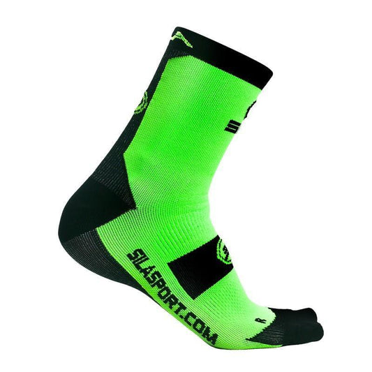 CHAUSSETTES TECHNICS SILA - Mi-hautes VERT FLUO / NOIR 415 A-CHAUSETTES SILA SPORT