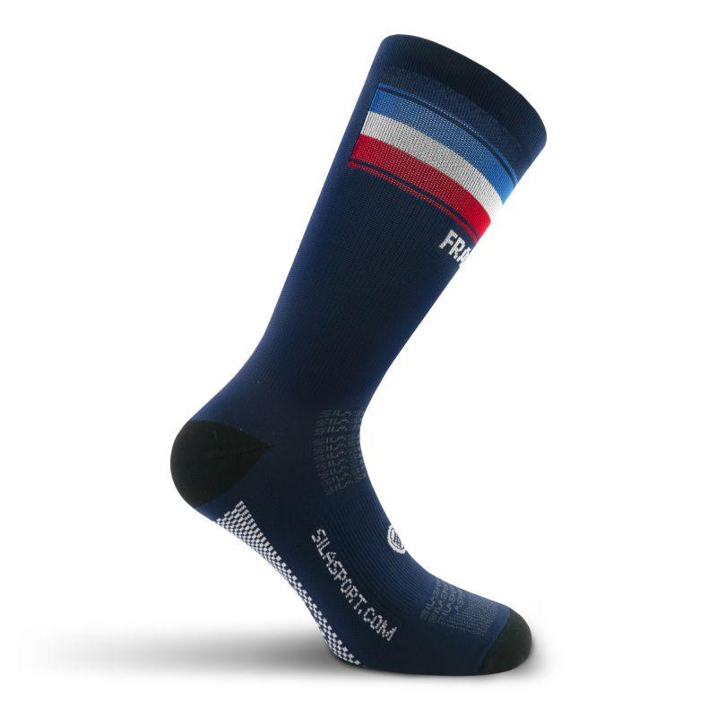 CHAUSSETTES/BAS CYCLISME SILASPORT NATION STYLE 3 FRANCE - MI-HAUTES A-CHAUSETTES SILA SPORTS 35/38 Modèle 3128