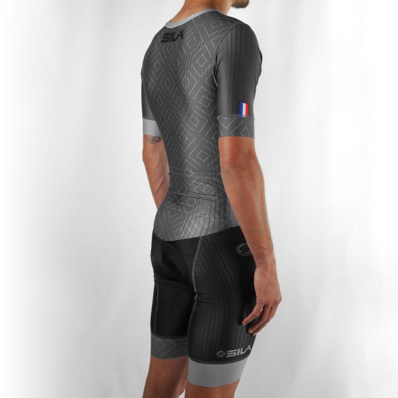 COMBINAISON CYCLISME SILA CLASSY STYLE GRIS MC Référence 2971 - M - Gris V-COMBINAISON SILA SPORTS