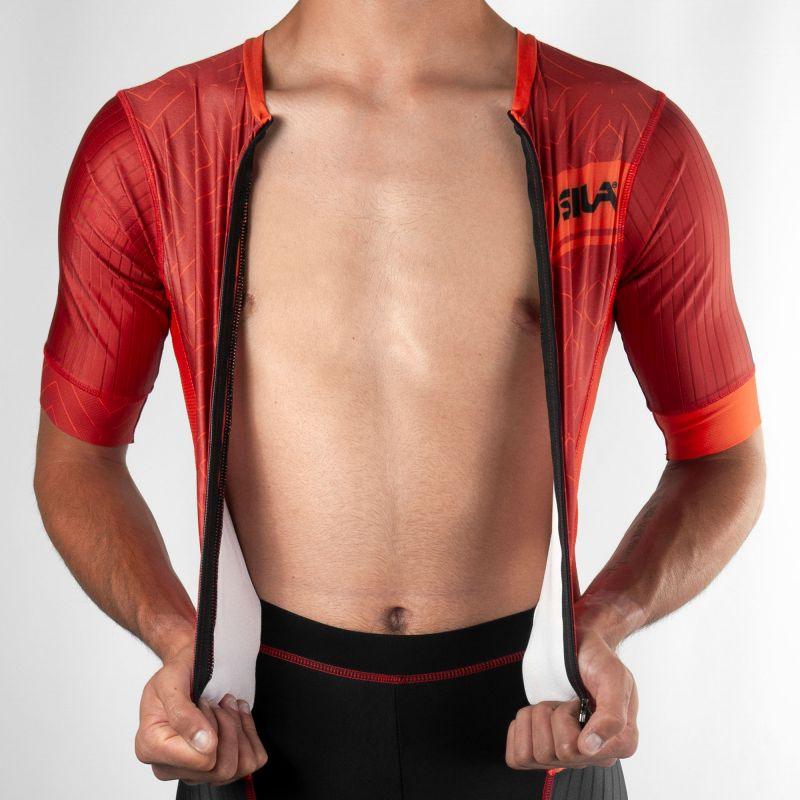 COMBINAISON CYCLISME SILA CLASSY STYLE ROUGE MC Référence 2969 - M - Rouge V-COMBINAISON SILA SPORTS