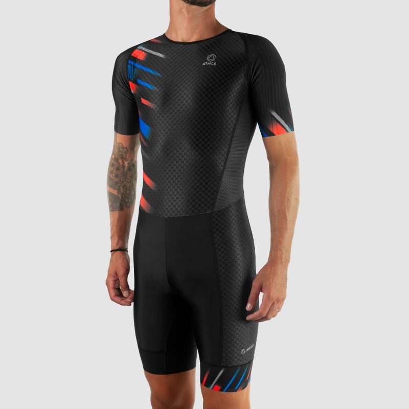 COMBINAISON ROLLER ELITE ARMOS COMETE BLEU/ROUGE MC V-COMBINAISON SILA SPORT