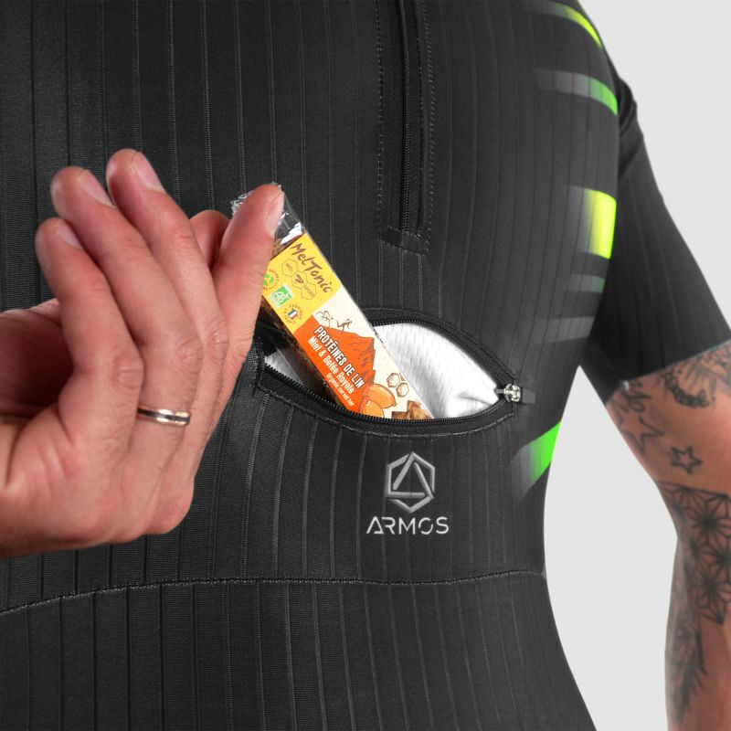 COMBINAISON ROLLER ELITE ARMOS COMETE JAUNE/VERT FLUO MC V-COMBINAISON SILA SPORT