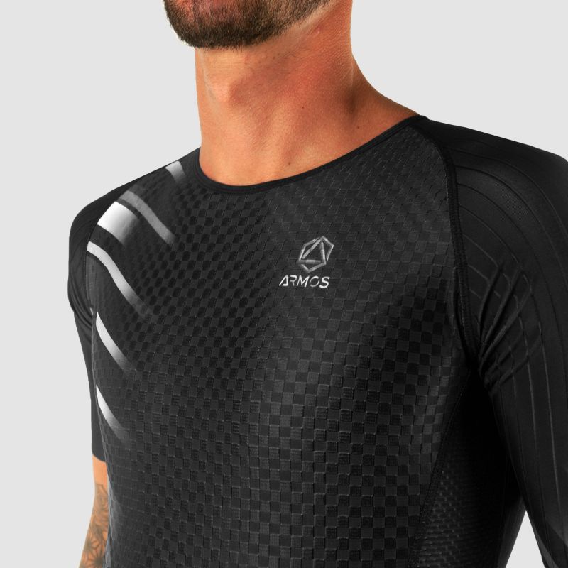 COMBINAISON ROLLER ELITE ARMOS COMETE NOIR/BLANC MC V-COMBINAISON SILA SPORT