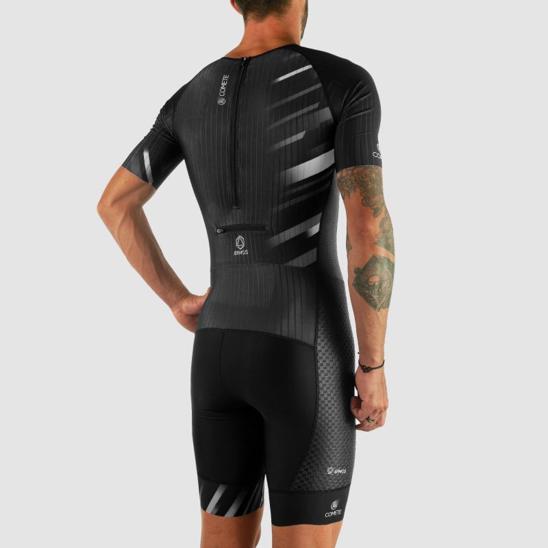 COMBINAISON ROLLER ELITE ARMOS COMETE NOIR/BLANC MC V-COMBINAISON SILA SPORT