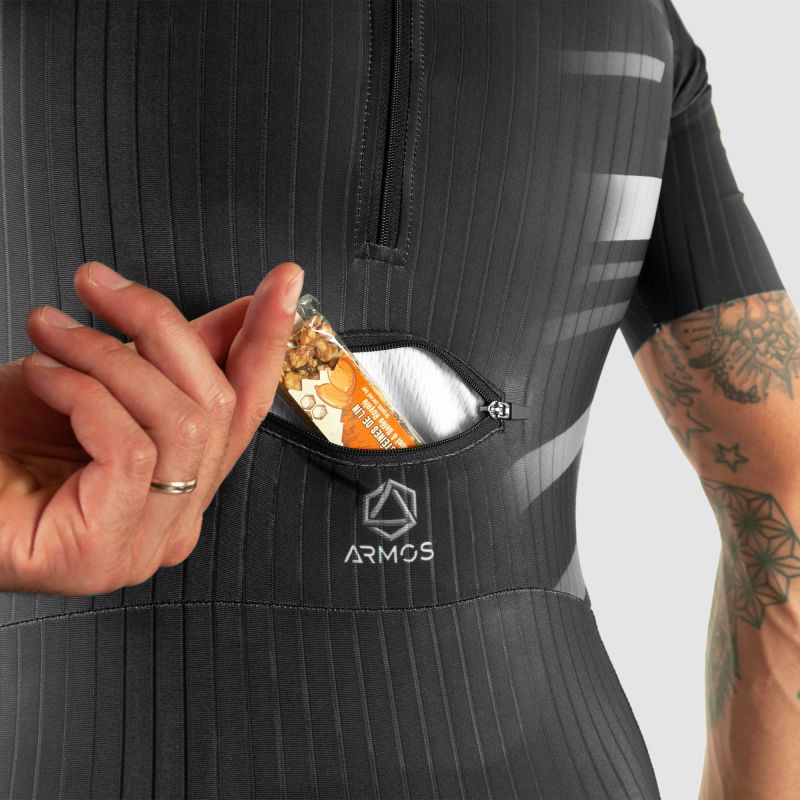 COMBINAISON ROLLER ELITE ARMOS COMETE NOIR/BLANC MC V-COMBINAISON SILA SPORT