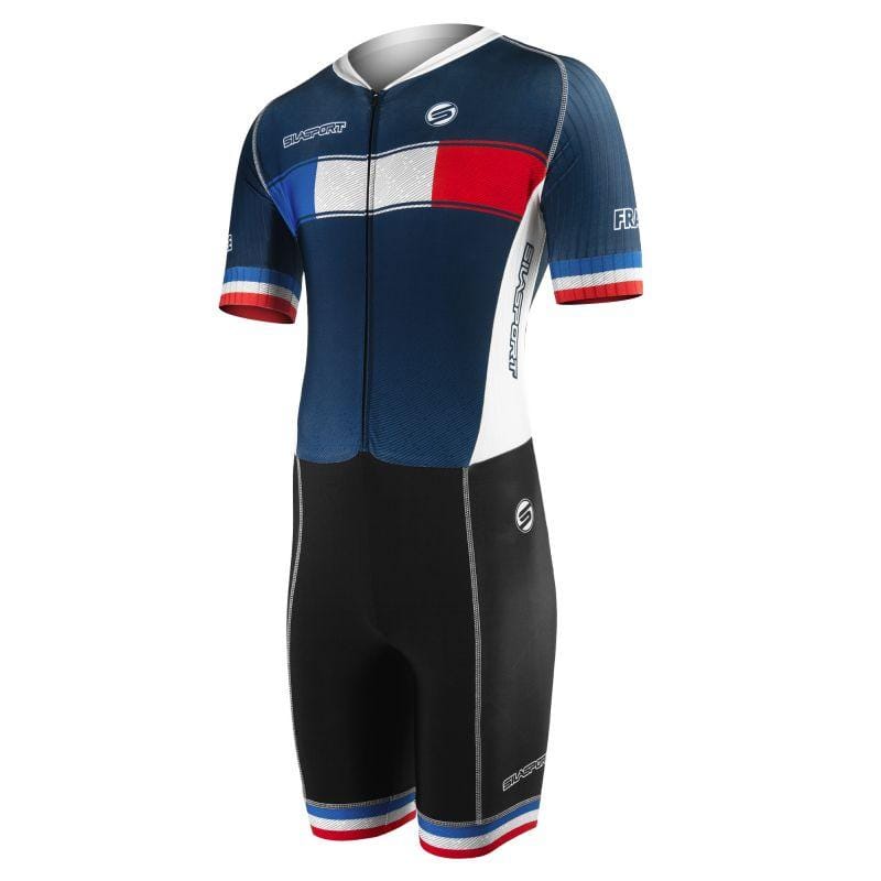 COMBINAISON ROLLER ENFANT SILASPORT FRANCE NATION STYLE 3 MC V-COMBINAISON SILA SPORTS 8A BLEU MARINE