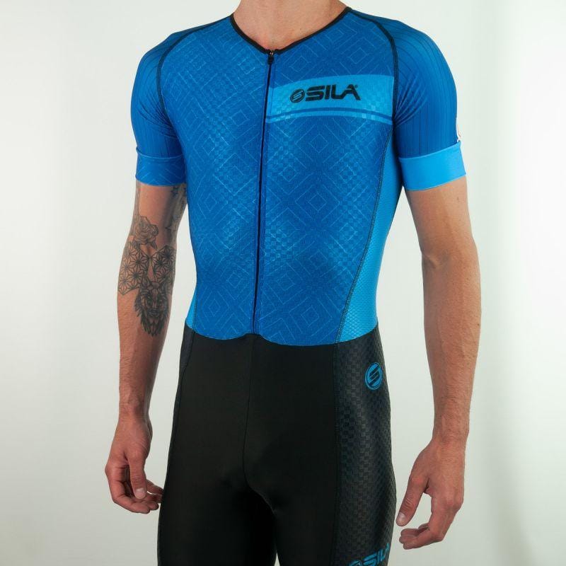 COMBINAISON ROLLER SILASPORT ELITE AERO CLASSY STYLE BLEU MC V-COMBINAISON SILA SPORTS