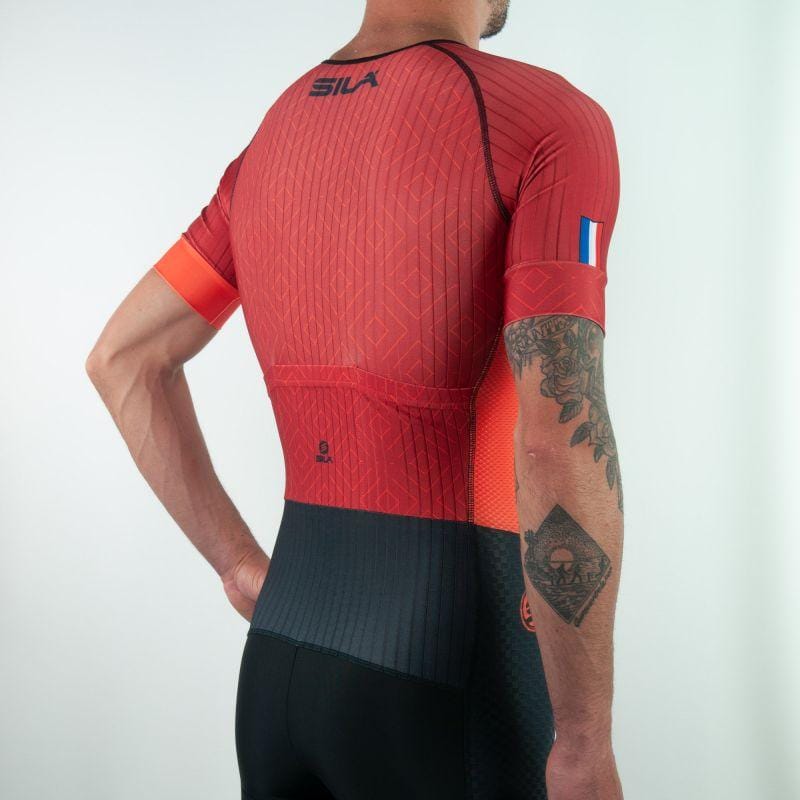 COMBINAISON ROLLER SILASPORT ELITE AERO CLASSY STYLE ROUGE MC V-COMBINAISON SILA SPORTS