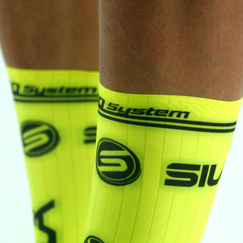 COUVRE CHAUSSURES PRO AERO SILA Lycra - Jaune Fluo Référence 2428 A-COUVRE CHAUSSURES SILA SPORT