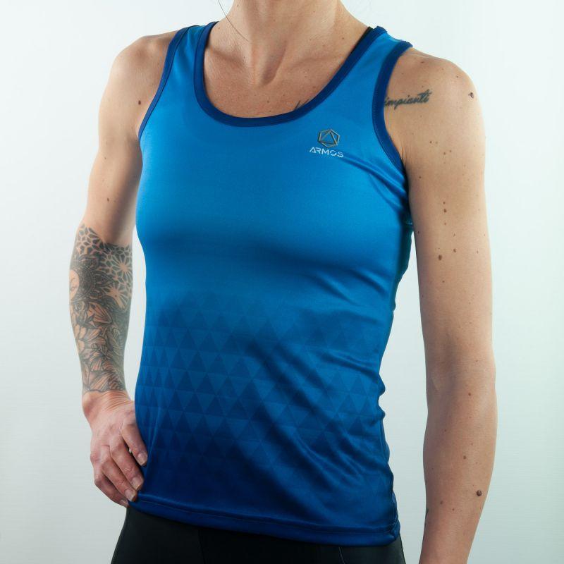 DEBARDEUR RUNNING FEMME ARMOS DANA BLEU T-DÉBARDEUR SILA SPORTS