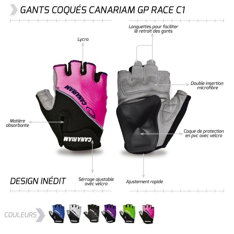 GANTS COQUÉS CANARIAM GP RACE C1 - Noir gants CANARIAM