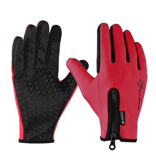 GANTS LONG MTB ROCKBROS - ZIP THERMIQUE Rouge A-GANTS LONG SILA SPORT