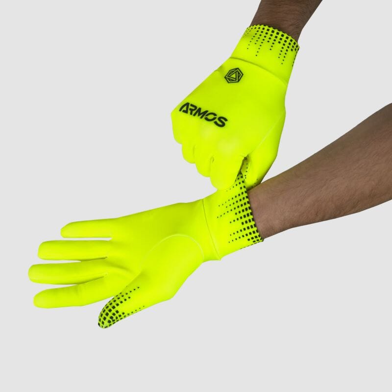 GANTS RUNNING HIVER ARMOS JAUNE FLUO A-GANTS LONG SILA SPORT