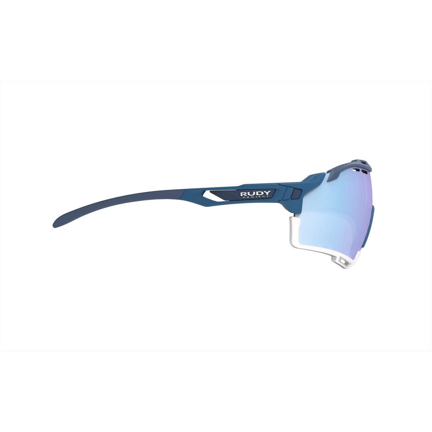 LUNETTES LIGNE DE COUPE /COULEUR CUTLINE MONTURE PACIFIC BLUE MATTE AVEC VERRES MULTILASER ICE BUMPERS BLANCS E-LUNETTES RUDY PROJECT