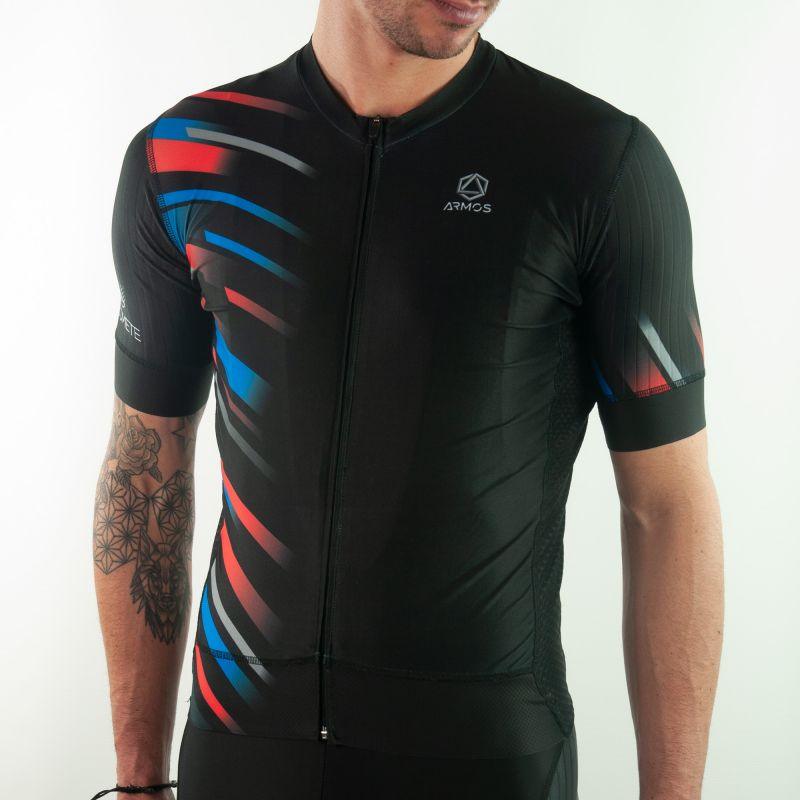 MAILLOT ELITE ROAD ARMOS COMÈTE BLEU/ROUGE MC V-MAILLOT SILA SPORTS
