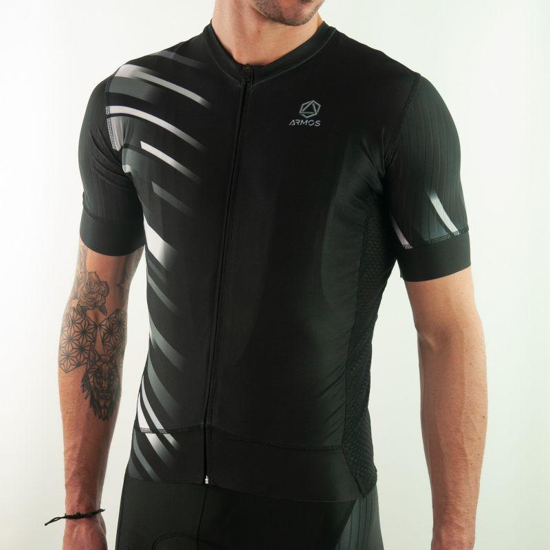 MAILLOT ELITE ROAD ARMOS COMÈTE NOIR/BLANC MC V-MAILLOT SILA SPORTS