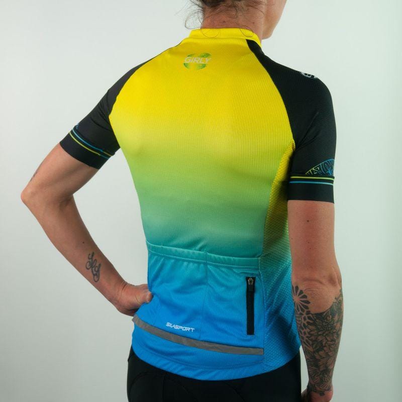 MAILLOT FEMME EVO SILASPORT GIRLY STYLE JAUNE MC V-MAILLOT SILA SPORTS