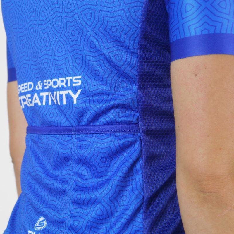 MAILLOT FEMME SILA AZALEA STYLE - BLEU - Manches courtes Référence 2931 - Bleu V-MAILLOT SILA SPORTS