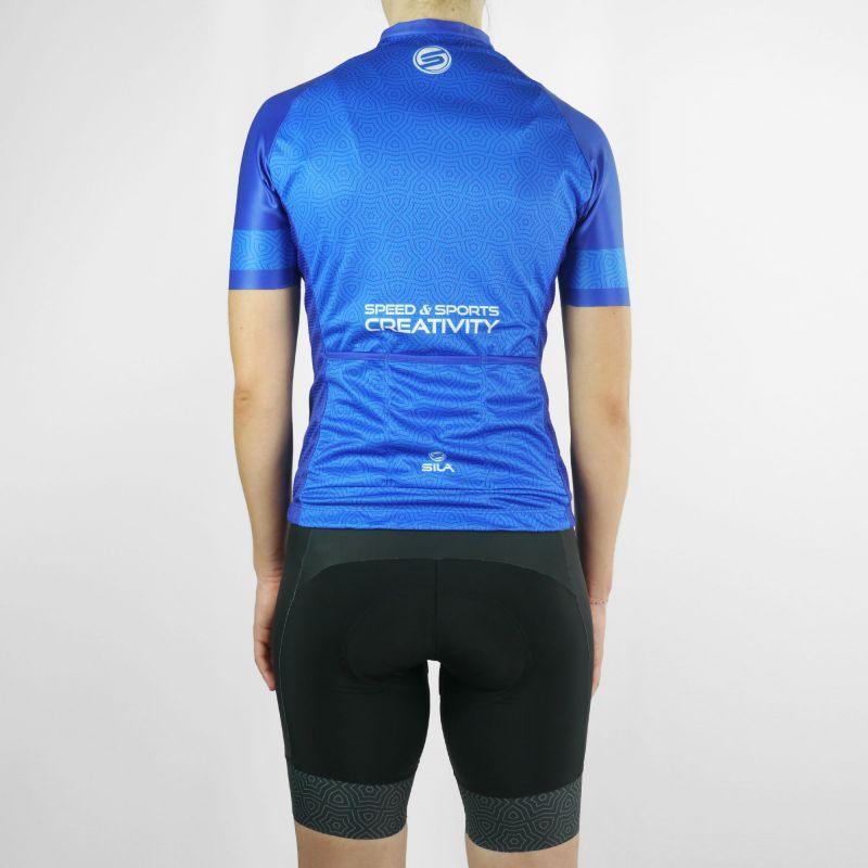 MAILLOT FEMME SILA AZALEA STYLE - BLEU - Manches courtes Référence 2931 - Bleu V-MAILLOT SILA SPORTS