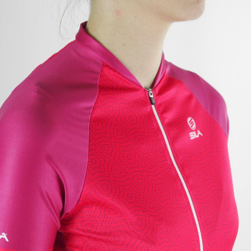 MAILLOT FEMME SILA AZALEA STYLE - ROSE - Manches courtes Référence 2932 - M - Rose V-MAILLOT SILA SPORTS