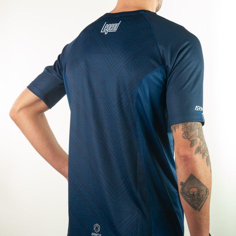 MAILLOT MC RUNNING HOMME PERFO ARMOS LEGEND BLEU MARINE V-MAILLOT SILA SPORTS