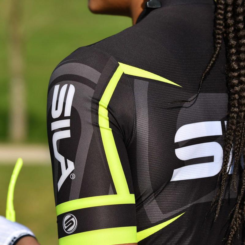 MAILLOT PRO RACE SILA TEAM - JAUNE FLUO - MC 1735 V-MAILLOT SILA SPORT