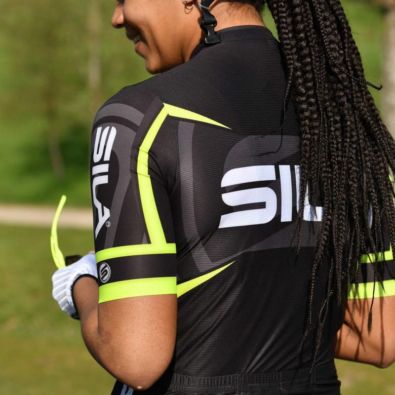 MAILLOT PRO RACE SILA TEAM - JAUNE FLUO - MC 1735 V-MAILLOT SILA SPORT