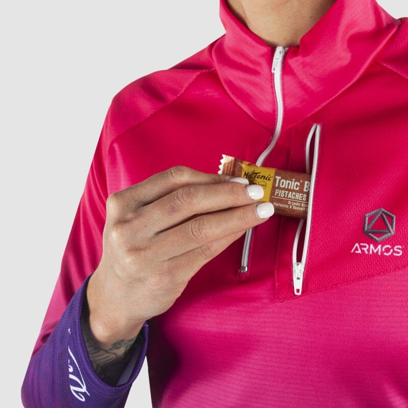 MAILLOT RUNNING FEMME HIVER ARMOS DANA ROSE V-MAILLOT SILA SPORT