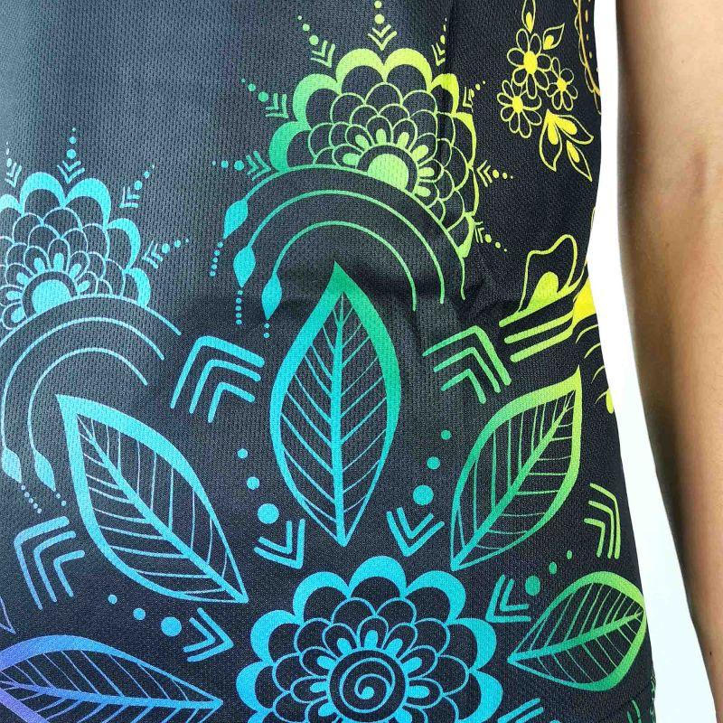 MAILLOT RUNNING FEMME SILA ALOHA STYLE - NOIR MULTICOLOR Référence 2228 - V-MAILLOT SILA SPORT