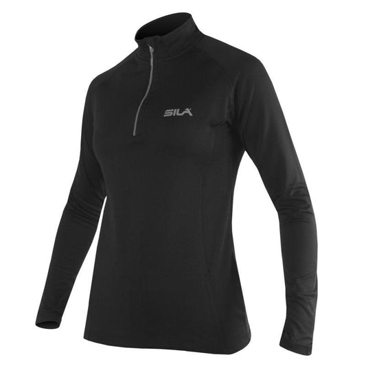MAILLOT RUNNING FEMME - SILA PRIME NOIR - MANCHES LONGUES 1865 V-MAILLOT SILA SPORT S NOIR