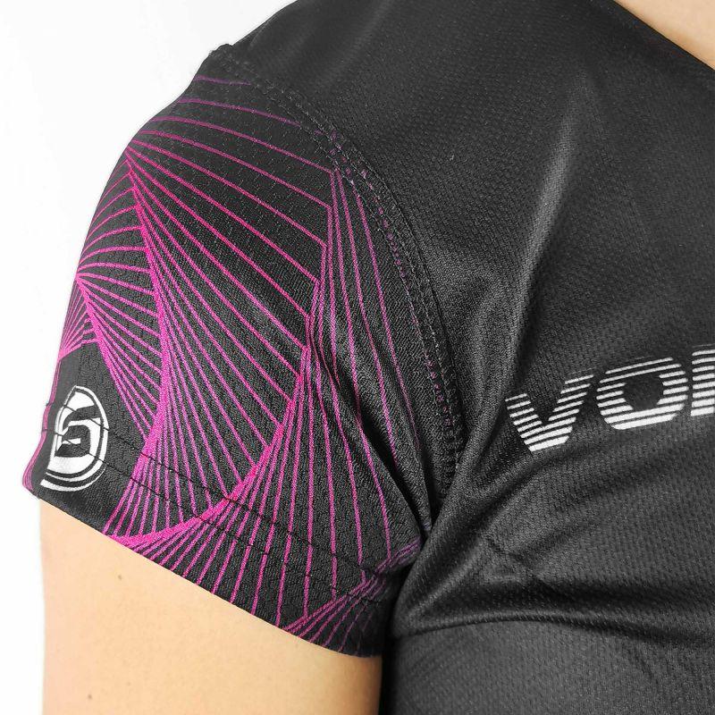 MAILLOT RUNNING FEMME SILA VORTEX - NOIR/ROSE Référence 2227 - V-MAILLOT SILA SPORT