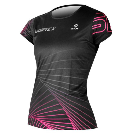 MAILLOT RUNNING FEMME SILA VORTEX - NOIR/ROSE Référence 2227 - V-MAILLOT SILA SPORT XS NOIR/ROSE