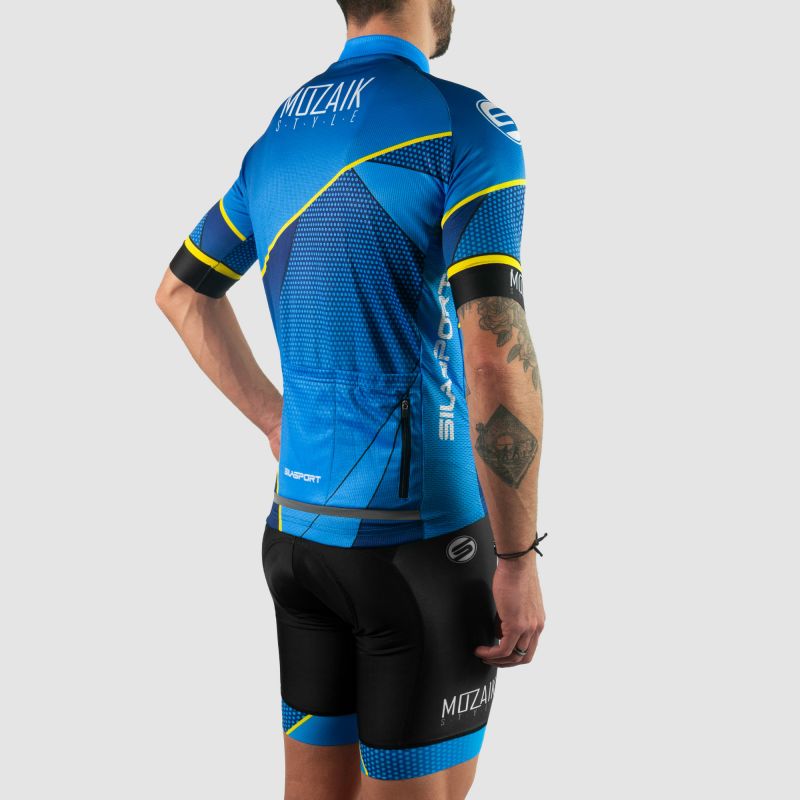 MAILLOT SILASPORT MOZAIK STYLE BLEU MC V-MAILLOT SILA SPORTS